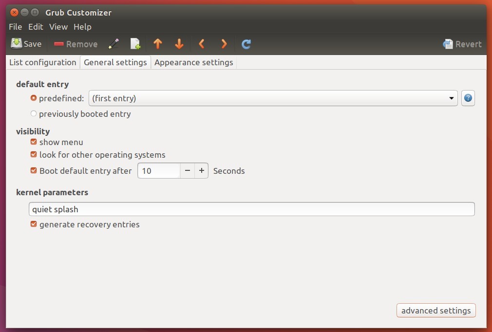 grub customizer ubuntu
