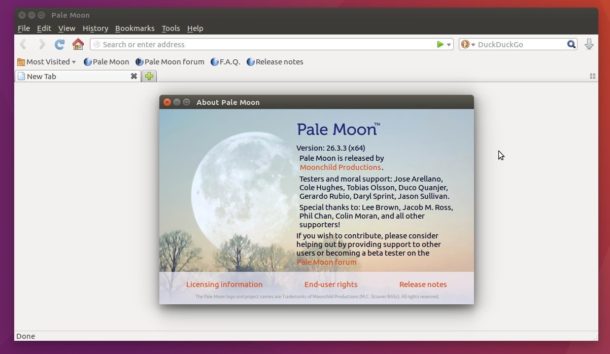 Pale Moon web browser
