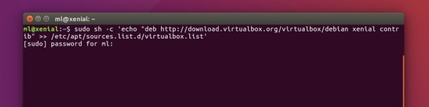 Virtualbox Linux repository