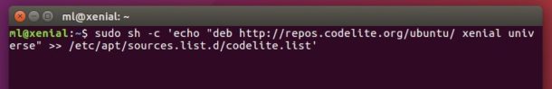 CodeLite apt repository
