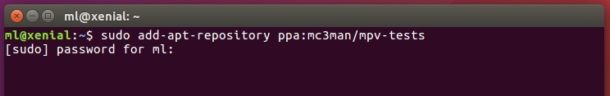 mpv Ubuntu PPA