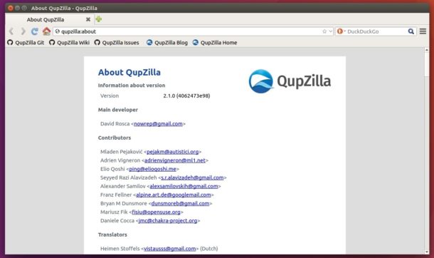 QupZilla 2.1.1