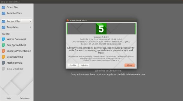 LibreOffice 5.4
