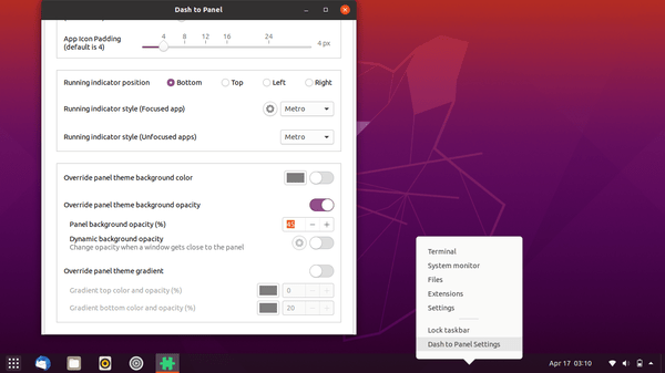 ubuntu utracony pasek zadań na poziomie gruntu